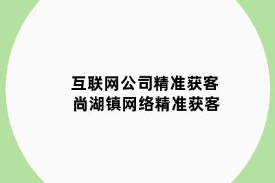 互联网公司精准获客 尚湖镇网络精准获客